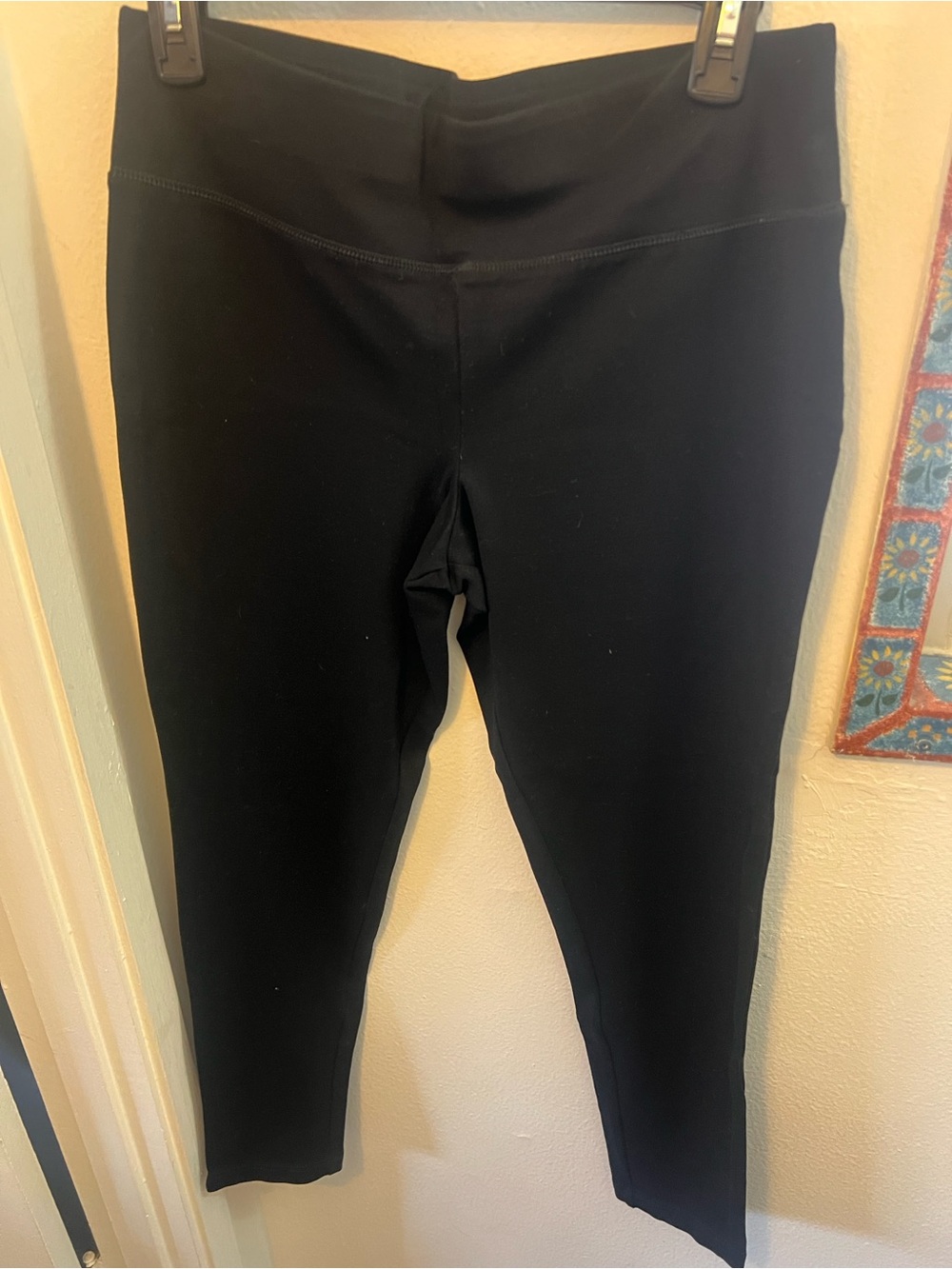 INC International Concepts Black Leggings with Branded Waistband